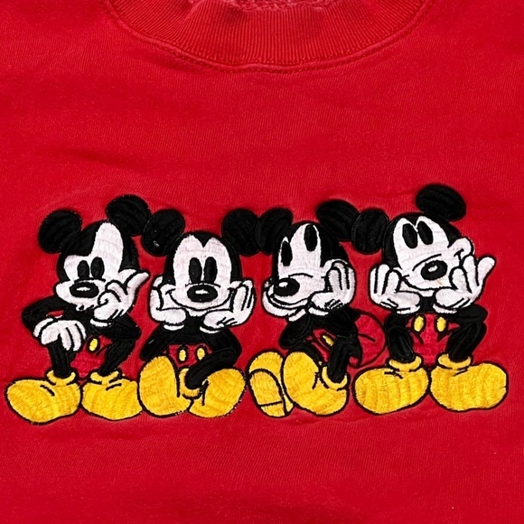 Mickey Mouse Vintage Cartoon Disney World Stitched Crewneck 1990s Sweatshirt - Picture 3 of 5